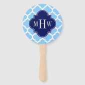 DIY Backgroun WhMoroccan #5 Blue 5c Monogram Handwaaier (Voorkant)