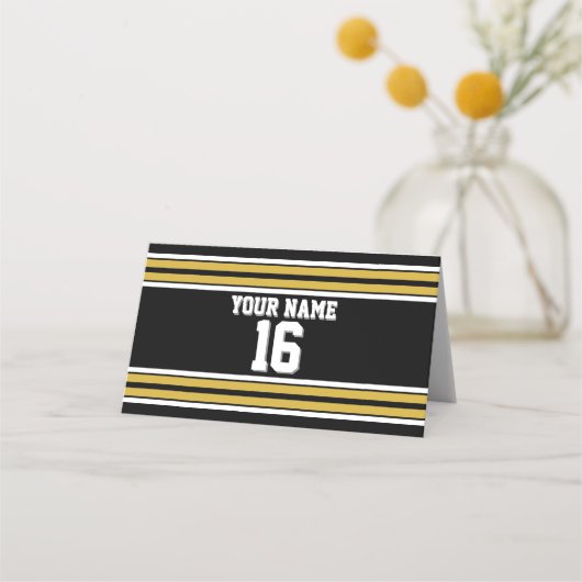 DIY BG Black Gold Team Jersey Custom Number Name (Voorkant)