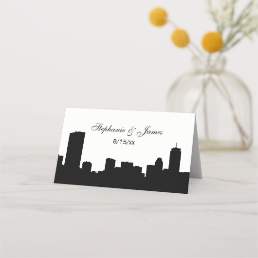 DIY BG Boston Skyline Silhouette Escort Kaarten (Voorkant)