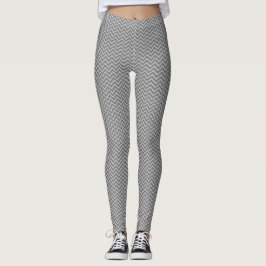 DIY BG LG Chevron ZigZag Stripe Grijs .5xOp Leggings