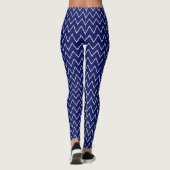 DIY BG LG Thin White Chevron ZigZag Stripe Navy Leggings (Achterkant)