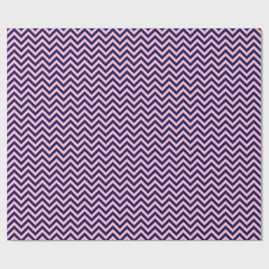 DIY BG Navy Blu LG Chevron ZigZag Pattern Pink Cadeaupapier (Vlak)