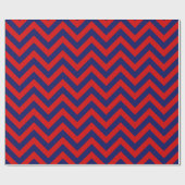 DIY BG Navy Blue Huge Chevron ZigZag Pattern Red Cadeaupapier (Vlak)