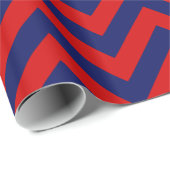 DIY BG Navy Blue Huge Chevron ZigZag Pattern Red Cadeaupapier (Rol Hoek)