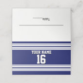 DIY BG Navy White Team Jersey Eigen nummer (Buitenkant ongevouwen)