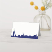 DIY BG NYC Skyline Blue Silhouette Escort Kaarten (Voorkant)
