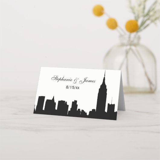 DIY BG NYC Skyline Silhouette Escort Kaarten (Voorkant)