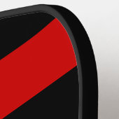 DIY BG Stripe Lijst Naam Monogram Red Black SV Pickleball Paddle (Links Detail)