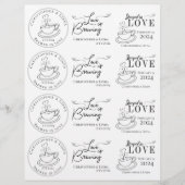 DIY Black and White Wedding Tea Bag (Voorkant)