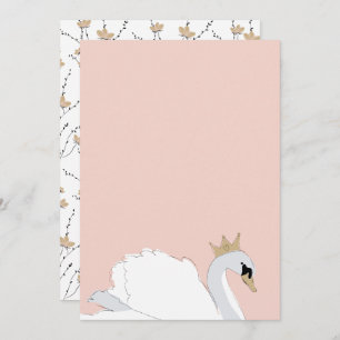 DIY Blank Swan Princess Party Kaart