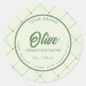 DIY Cirkel Cosmetische Jar Label in Retro Groen (Voorkant)