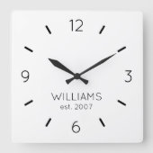 DIY Clock | Aangepaste kleur, naam, tekst Vierkante Klok (Voorkant)