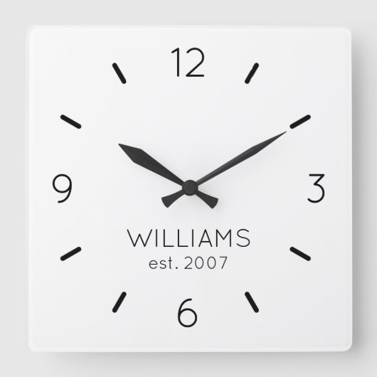 DIY Clock | Aangepaste kleur, naam, tekst Vierkante Klok (Voorkant)