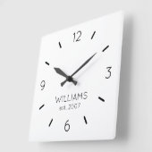 DIY Clock | Aangepaste kleur, naam, tekst Vierkante Klok (Hoek)