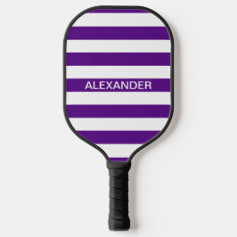 DIY Colors Paars White Stripes Name Monogram S Pickleball Paddle