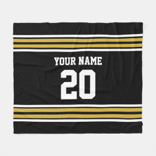 DIY Colors Team Jersey Stripes Black Gold SV Fleece Deken