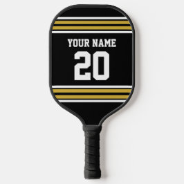 DIY Colors Team Jersey Stripes Black Gold SV Pickleball Paddle