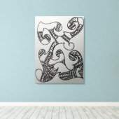 DIY Colour It Yourself Maori Motif Canvas Afdruk (Insitu (Houten vloer))