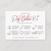 DIY Cookie Kit Instructies Blush Roze Waterverf Visitekaartje (Voorkant)