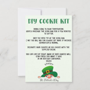 DIY COOKIE KIT INSTRUCTIES, ST PATRICKS DAY BEDANKKAART