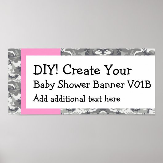 DIY Creëer Uw eigen Baby shower Banner CAMO Poster (Voorkant)