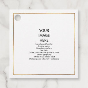 DIY Custom Kleine Vierkante Faux Gouden Lijst Hang Bedankjes Labels