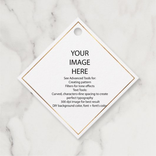 DIY Custom Kleine Vierkante Hang Labels (Achterkant)