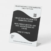 DIY-desktop marketingstandaard 8x10 zwart-wit Reclamebord Met Voetstuk (Voorkant)