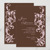 DIY Elegant eenvoud in chocolade en roze Kaart (Voorkant / Achterkant)