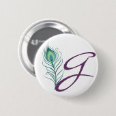 DIY Elegant Peacock Feather Ronde Button 5,7 Cm (Voorkant /achterkant)