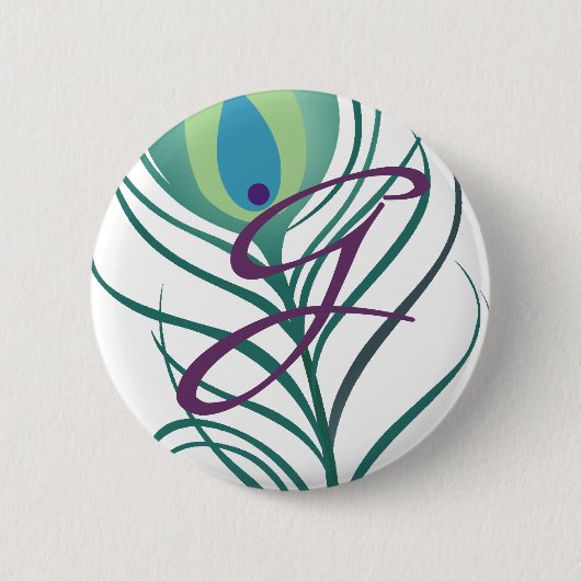 DIY Elegant Peacock Feather Ronde Button 5,7 Cm (Voorkant)