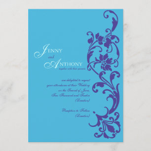 DIY Elegant Simpliciet in Sky en  Paars Kaart