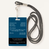 DIY Employee ID card blauw zwart wit Badge (Achterkant met draagriem)