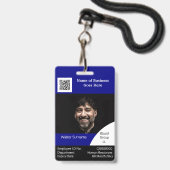 DIY Employee ID card navy zwart wit Badge (Voorzijde met lanyard)