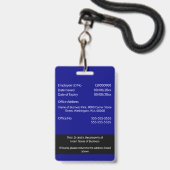 DIY Employee ID card navy zwart wit Badge (Achterkant met lanyard)