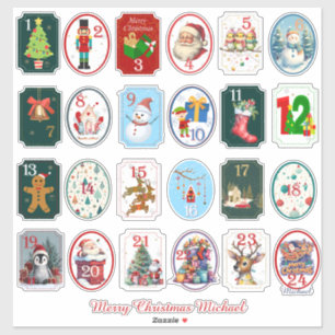 DIY feestelijke adventskalender Sticker