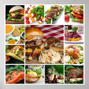 DIY FOOD   Collage restaurantrestaurant- en restau Poster