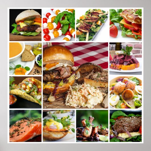 DIY FOOD | Collage restaurantrestaurant- en restau Poster (Voorkant)