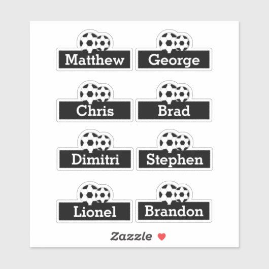 DIY Football partij gunst jongens naam Sticker (Vel)