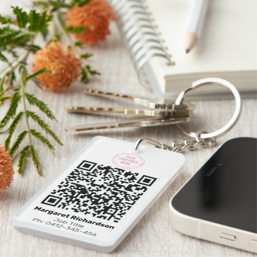 DIY Foto-ID Digitale QR-code Sleutelhanger (Voorkant Rechts)