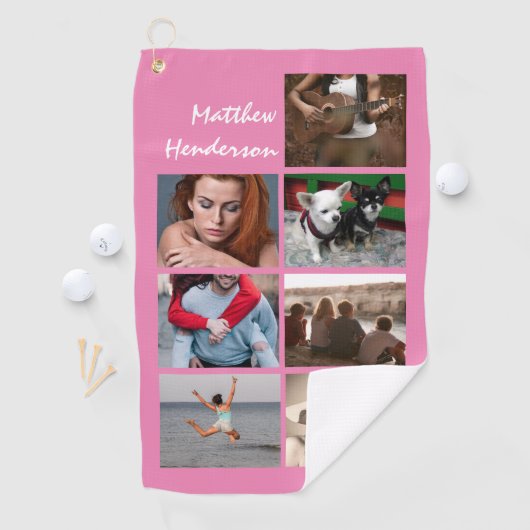 DIY-fotocollage met de naam moderne trendroze Golfhanddoek (Insitu)