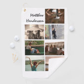 DIY-fotocollage met naam moderne trendy-vader Golfhanddoek (Insitu)