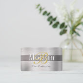 DIY Gouden Monogram Witte Naam LT & DK Geborsteld  Visitekaartje (Staand voorkant)