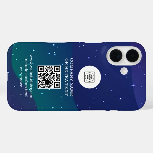 DIY Gradient Business Logo QR Code iphone case (Achterkant (horizontaal))