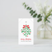 DIY GROEN ROOD MISTLETOE VROLIJK KERSTCADEAU LABEL (Staand voorkant)