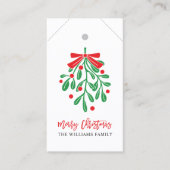DIY GROEN ROOD MISTLETOE VROLIJK KERSTCADEAU LABEL (Voorkant)