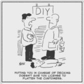 DIY Hardware Store Decking Department. Funny Sticker (Voorkant)