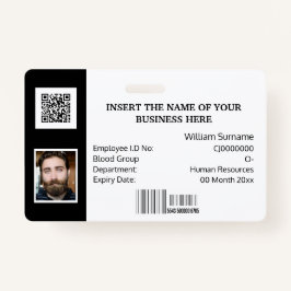 DIY ID-kaart klassiek, eenvoudig foto zwart wit lo Badge