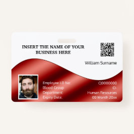 DIY ID-kaart rood wit | foto-logo Badge