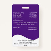 DIY-kaart witte golf paars horizontaal Badge (Achterkant)